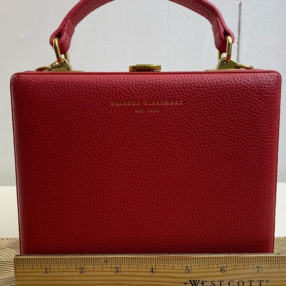 Brandon Blackwood New York Pebbled Red Leather Satchel The Luxury Trunk - Picture 3 of 10